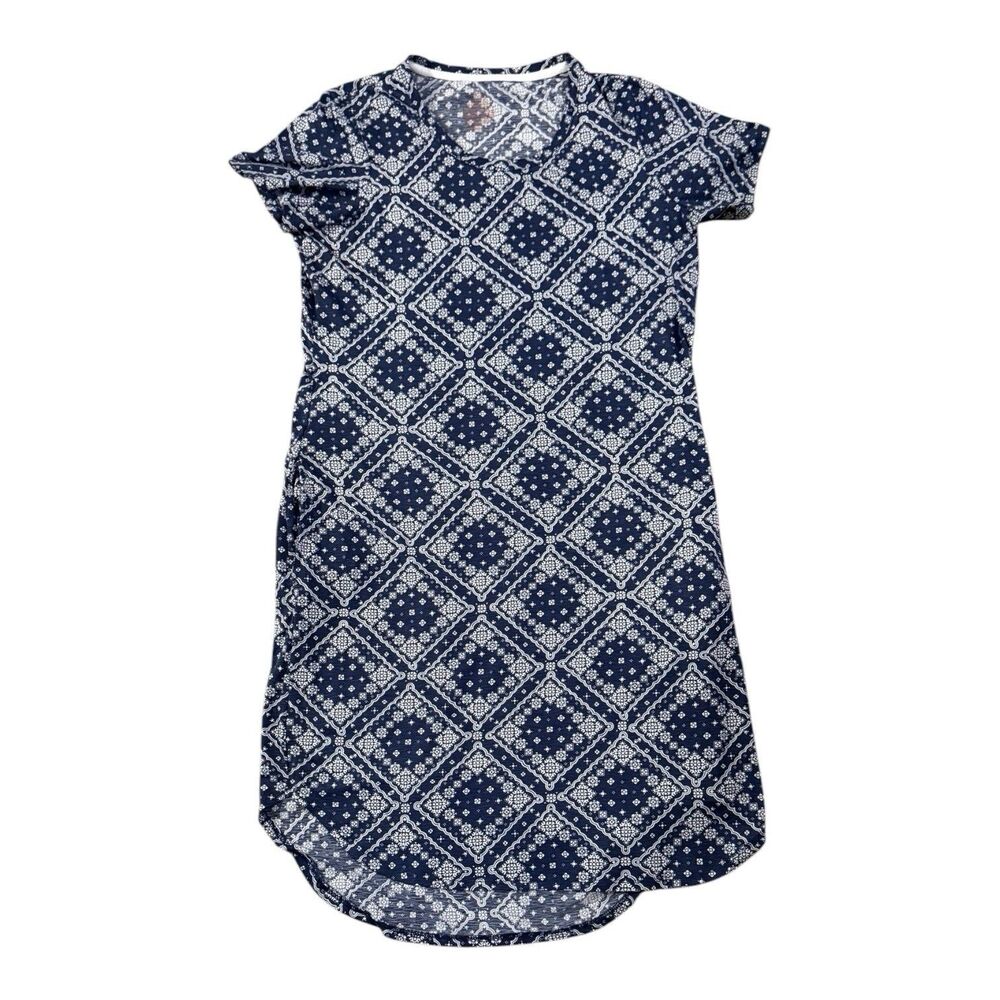 Secret Treasures Women's Blue Bandana T-Shirt Dress Sleepshirt S (4-6)